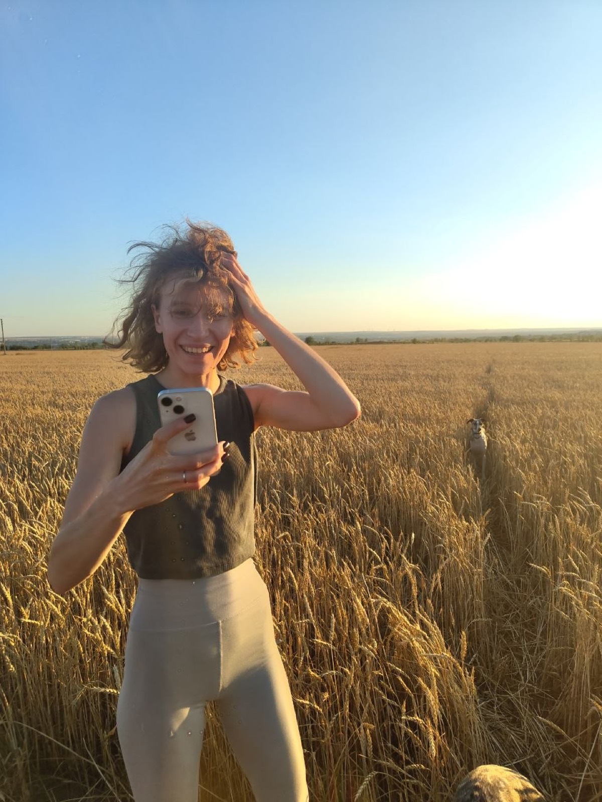 Света в поле на закате